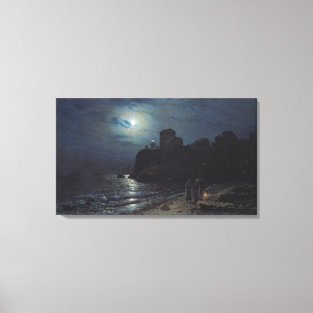 Toile Lumière sur la lune à l'extrémité d'un lac, 1870 (Recto)