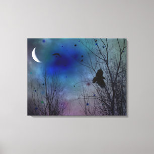 Toile Luminosité de la lune du croissant