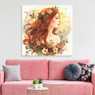 Toile Lunar Spirit Queen Boho décoration murale | Déesse