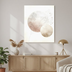 Toile Lune Botanique Abstraite