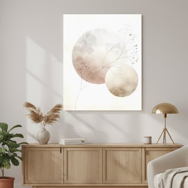 Toile Lune Botanique Abstraite (Créateur téléchargé)