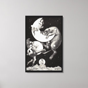 Toile Lune céleste ciel Univers Dieu Nuit Illustration