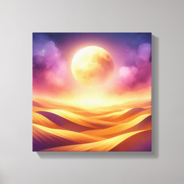 Toile Lune dorée du désert – Art pour la rentrée scolair (Recto)