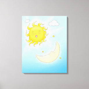 Toile Lune et soleil