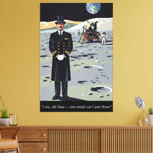 Toile Lune humoristique de style WPA