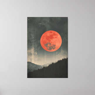 Toile Lune rouge