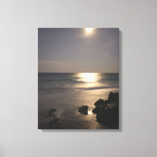 Toile Lune se levant sur l'océan