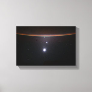 Toile Lune, Vénus, Jupiter et Terre (ISS) (NASA) (Espace