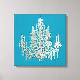 Toile Lustre en faux argent en fond DIY