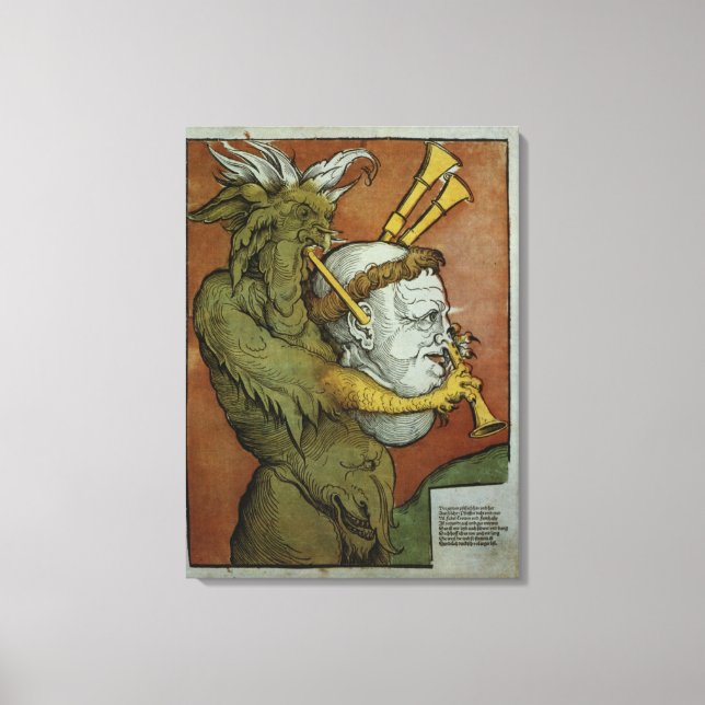 Toile Luther comme les Bagpipes du diable, c.1535 (Recto)