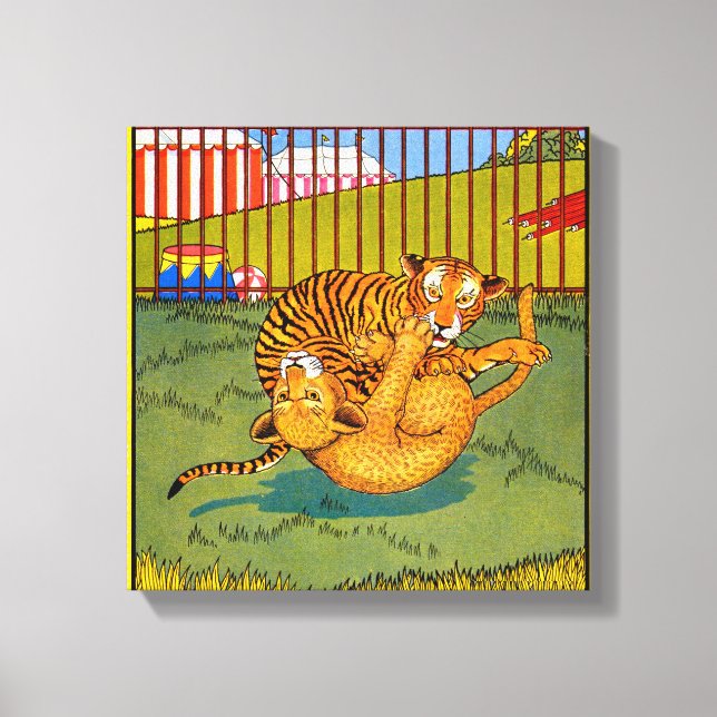 Toile lutte contre le tigre et le léopard (Recto)