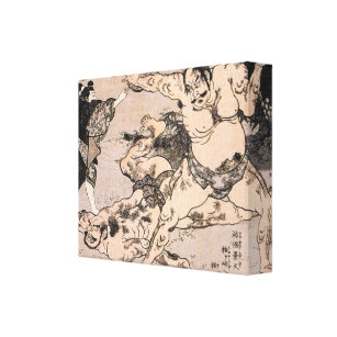 Toile Lutteurs de sumo, peinture japonaise des années 18