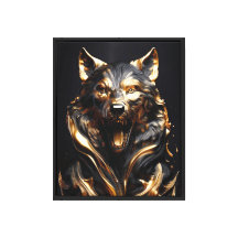 Luxe Golden Wolf Wall Art
