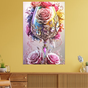 Toile Luxueuse Aquarelle en verre cristal