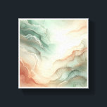 Toile Luxury Abstract Alcohol Ink Wall Art - Ethereal Mi<br><div class="desc">A dreamlike abstract composition featuring fluid, translucent layers of mint green, soft peach, and terracotta. The organic, wave-like structures are delicately accented with shimmering gold dust and fine stippled textures, evoking a sense of calm and celestial wonder. This elegant piece adds a sophisticated, modern touch to any contemporary space, from...</div>
