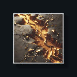 Toile Luxury Abstract Topography - Molten Gold River Flo<br><div class="desc">A powerful and dramatic abstract piece depicting a river of liquid, shimmering gold carving its way through textured, cracked black stone. Inspired by the Japanese art of Kintsugi, this design features deep contrasts between the dark, matte earth and the brilliant, metallic gold flow. Perfect for modern industrial interiors, luxury offices,...</div>