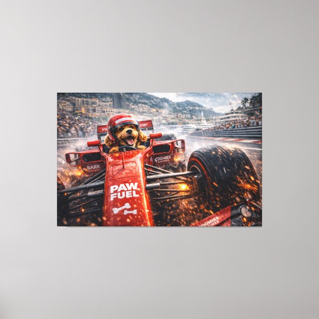 Toile Luxury Cockapoo Racing Canvas – Cinematic Dog Art (Recto)
