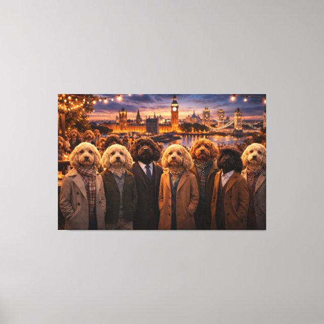 Toile Luxury Cockapoo Wall Art – London Evening Art (Recto)