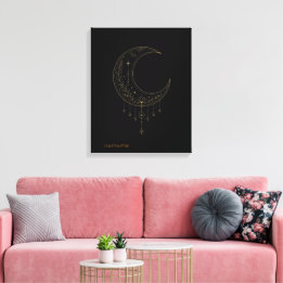Toile Luxury Gold Minimalist Moon Canvas Art