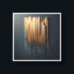 Toile Luxury Liquid Gold Drips - Modern Metallic Rain Ab<br><div class="desc">A stunning contemporary abstract featuring elongated, vertical drips of molten liquid gold falling against a deep slate background. The design incorporates shimmering gold dust and a 3D metallic effect, creating a sense of luxury and sophisticated movement. Ideal for executive offices, high-end corridors, or as a chic statement piece in modern...</div>