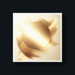 Toile Luxury Minimalist Golden Disc - Elegant Abstract B<br><div class="desc">A sophisticated minimalist composition featuring a large, textured metallic gold disc centered among fluid, sweeping brushstrokes. This elegant art piece plays with light and shadow on a warm cream background, creating a sense of "quiet luxury". Perfect for contemporary office decor, high-end living rooms, or any modern space seeking a touch...</div>