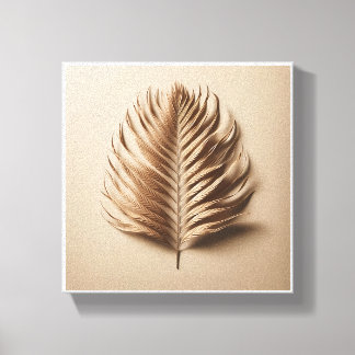 Toile Luxury Minimalist Palm Frond Art - Elegant Beige 3