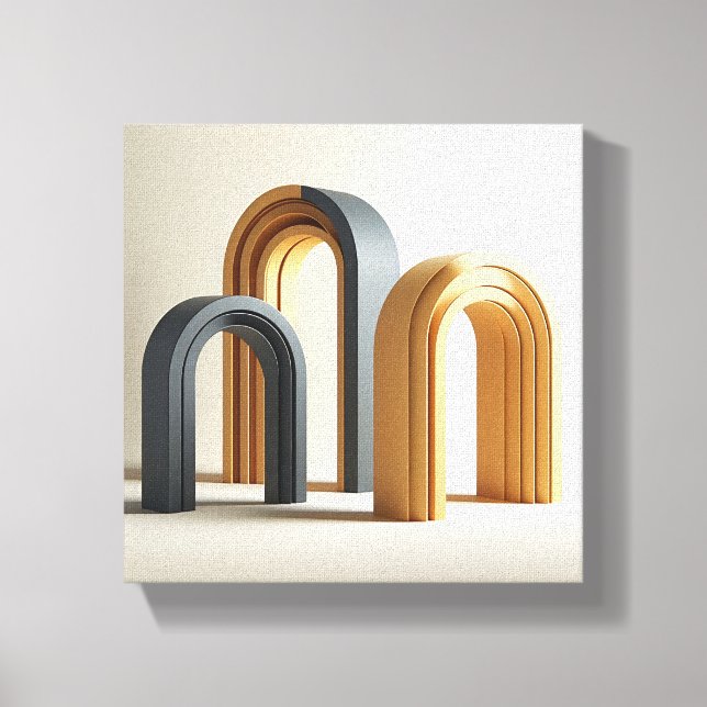 Toile Luxury Modern 3D Arches Art - Minimalist Geometric (Recto)