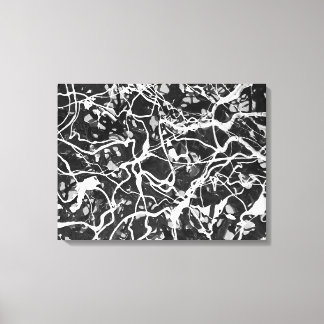 Toile LVII NOIR ET BLANC - Peinture d'action -Abstrait-