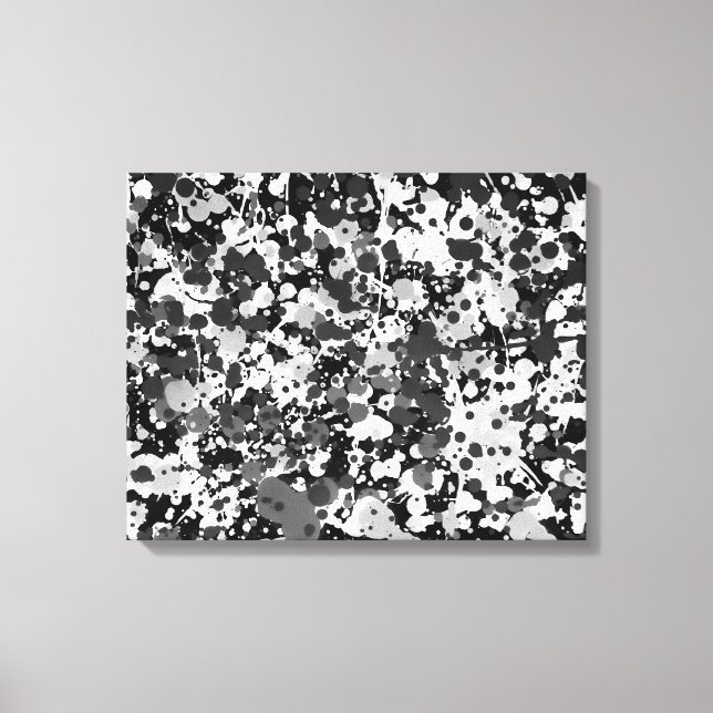 Toile LXXI NOIR ET BLANC - Peinture d'action -Abstrait- (Recto)