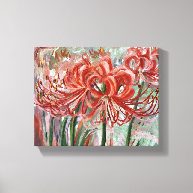 Toile Lycoris Radiata en fleur (Recto)