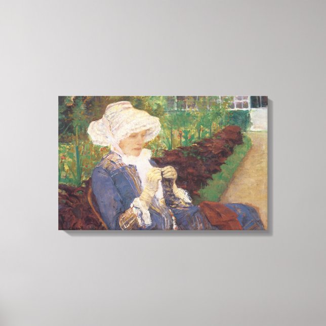 Toile Lydia faisant du crochet dans le jardin à Marly, M (Recto)