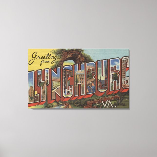 Toile Lynchburg, Virginie - Scènes de grandes lettres (Recto)