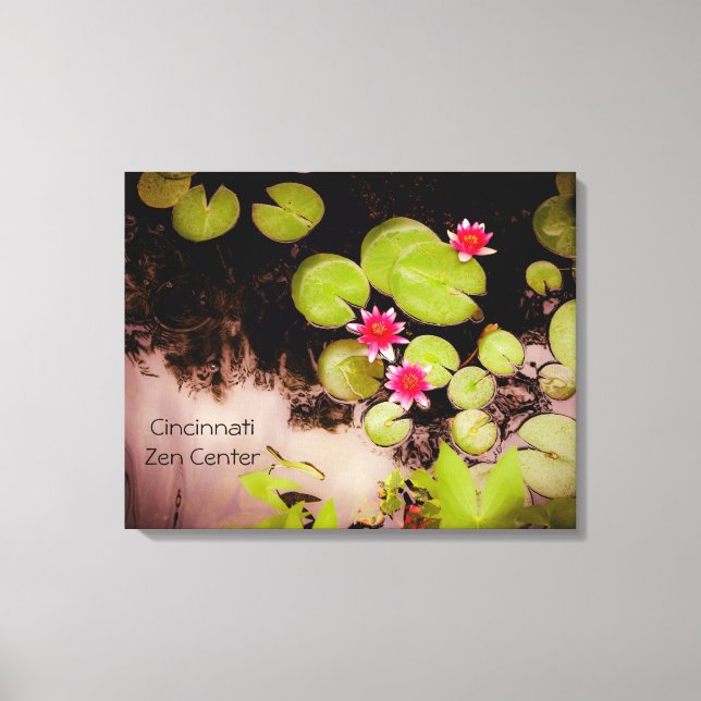 Toile Lys d'eau et étang de koi (Recto)