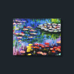 Toile Lys d'eau violet Monet<br><div class="desc">Monet Purple Water Lys Canvas Wrap. Peinture à l'huile sur toile de c. 1917. L'impressionniste Claude Monet demeure réputé et apprécié pour les peintures de nénuphars qu'il a réalisées à Giverny. Cette peinture spécifique de nénuphars présente un éventail de couleurs varié, dont des rouges enflammés, des bleus hantants et des...</div>