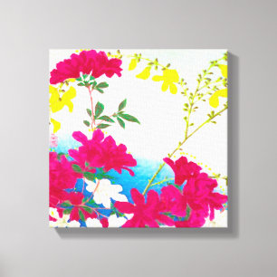 Toile Lys japonais - magenta, bleu jaune