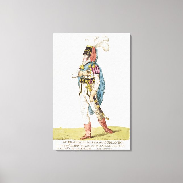 Toile M. John Braham, personnage d'Orlando, 1802 (Recto)