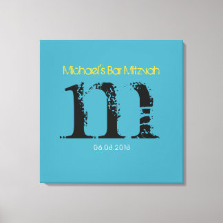 Toile M Monogram Initial Bar Bat mitzvah Panneau d'ouver