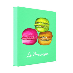 Toile Macarons colorés aquarelle art funky