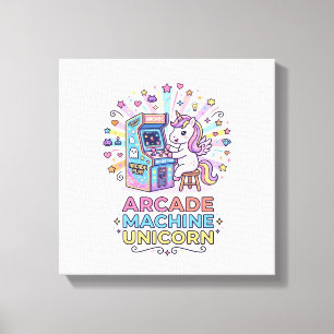 Toile Machine de jeux vidéo licorne Art POD prêt à impri