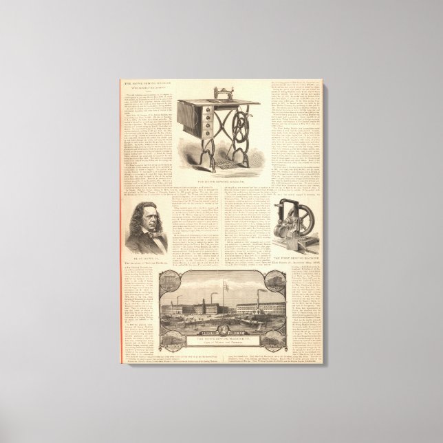 Toile Machines à coudre à chaud avec croquis de l'invent (Recto)