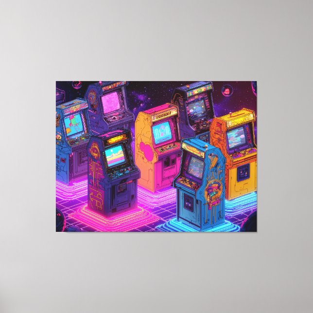 Toile Machines de jeux vidéo rétro (Recto)