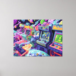 Toile Machines de jeux vidéo rétro dans l'espace