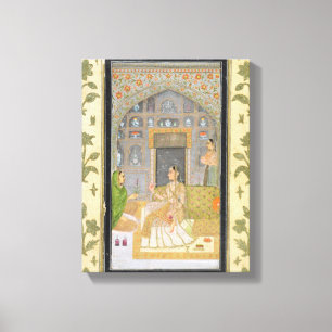 Toile Madame assise dans un pavillon avec des préposés