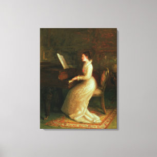 Toile Madame au piano
