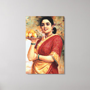 Toile Madame avec la copie d'art de fruits