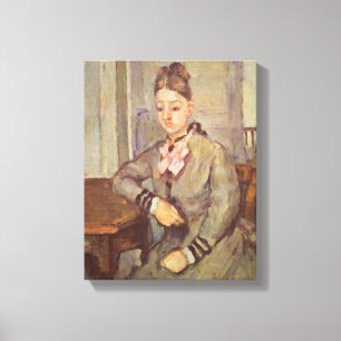 Toile Madame Cezanne Leaning sur un Tableau, 1873-77