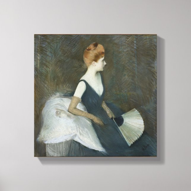 Toile Madame Marthe Letellier assise sur un canapé (Recto)