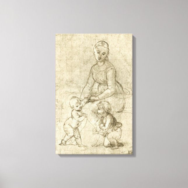 Toile Madonna, Christ, Saint Jean Baptiste par Rapahel (Recto)