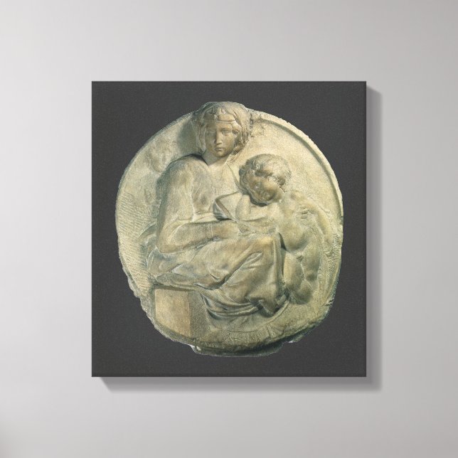 Toile Madonna et Enfant, Tondo Pitti par Michelangelo (Recto)