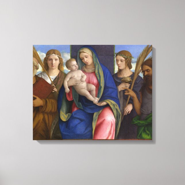 Toile Madonna et l'enfant avec les saints (Recto)